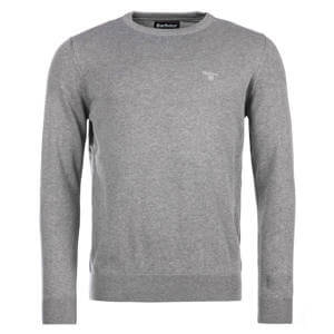 Barbour Grey Pima Cotton Crew Neck Jumper